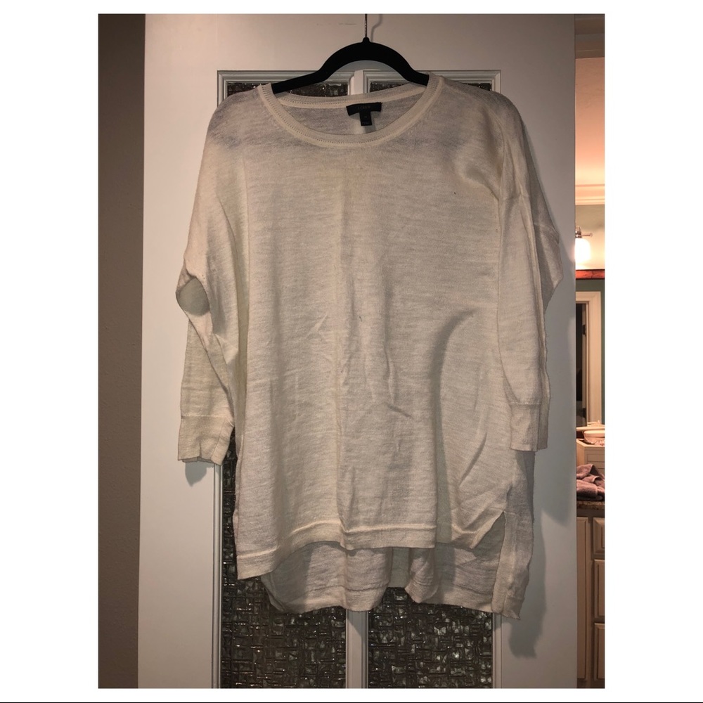 J Crew cream scoop neck sweater